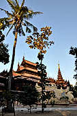 Myanmar - Mandalay, Shwe In Bin Kyaung a wonderful example of the Burmese unique teak architecture and wood-carving art. 